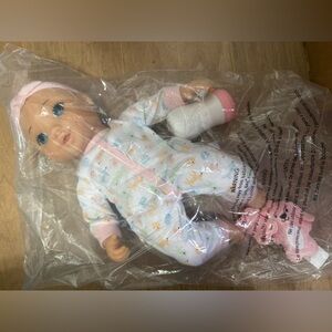 Baby Doll in Pink and White Sleepwear with Bottle & Pacifier w/Bunny